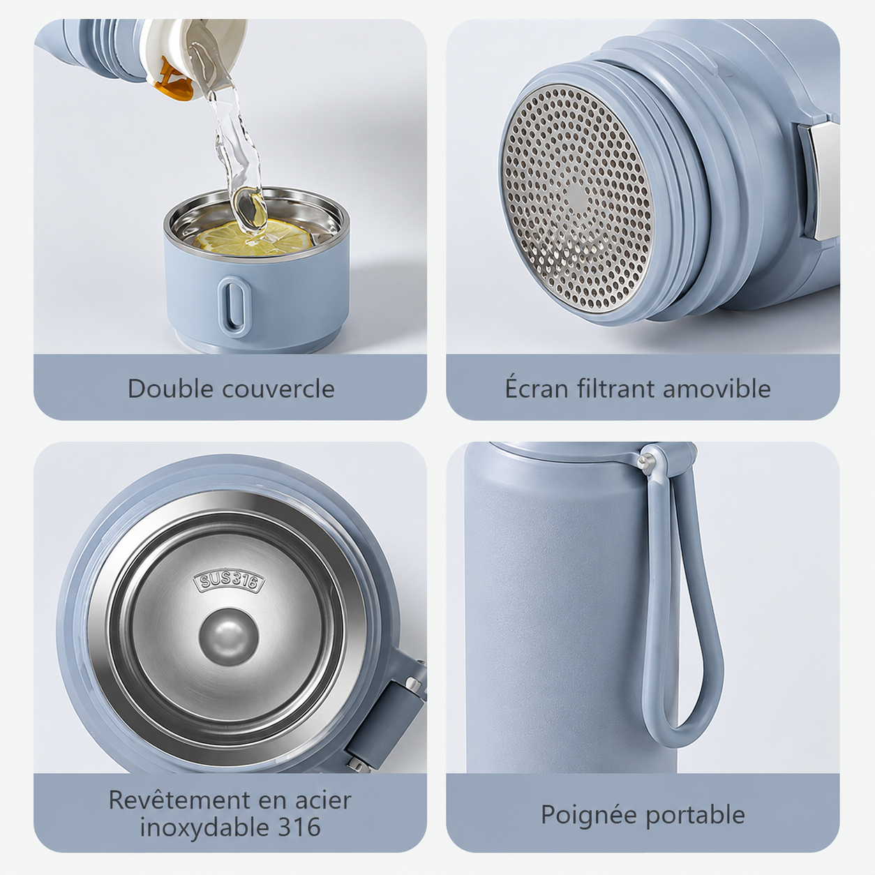 Bouteille D'eau Isotherme Bleue