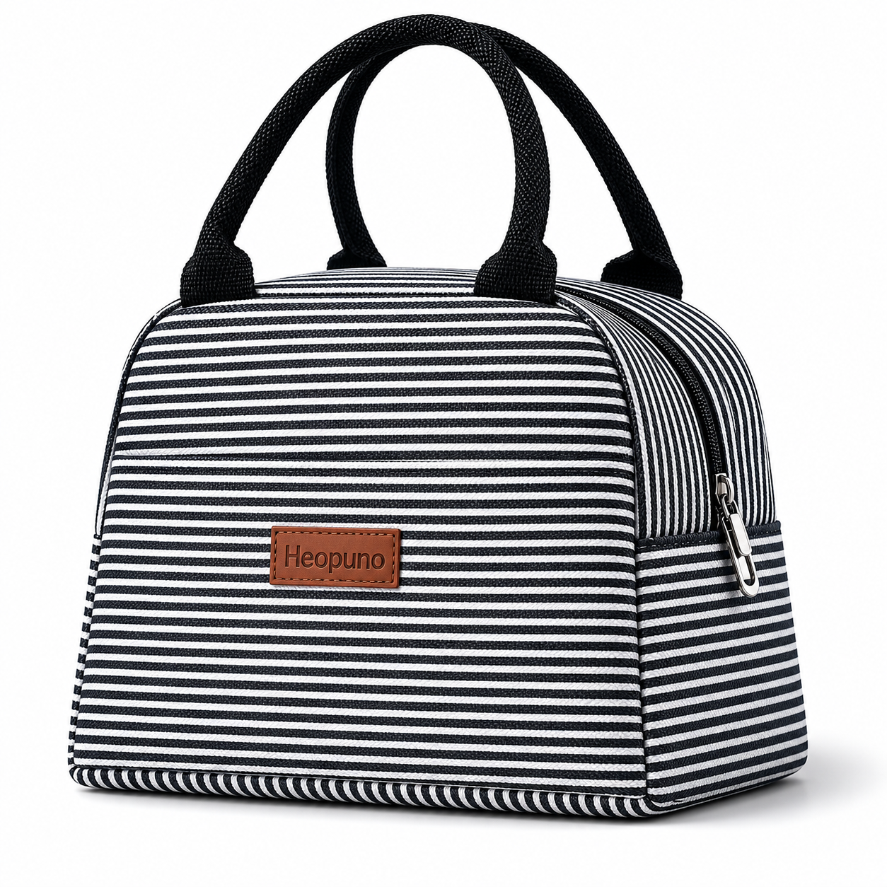 Sac Repas Isotherme Rayé Noir