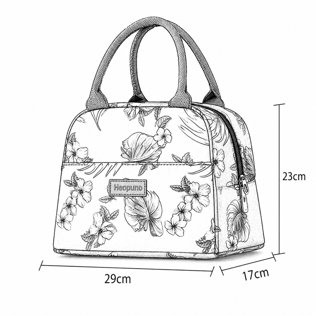 Sac Repas Isotherme Rayé Noir