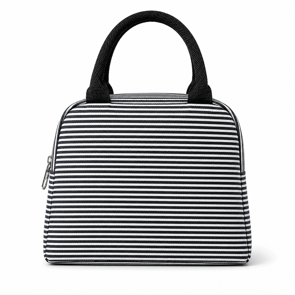Sac Repas Isotherme Rayé Noir