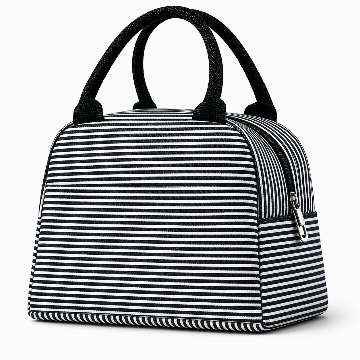 Sac Repas Isotherme Rayé Noir