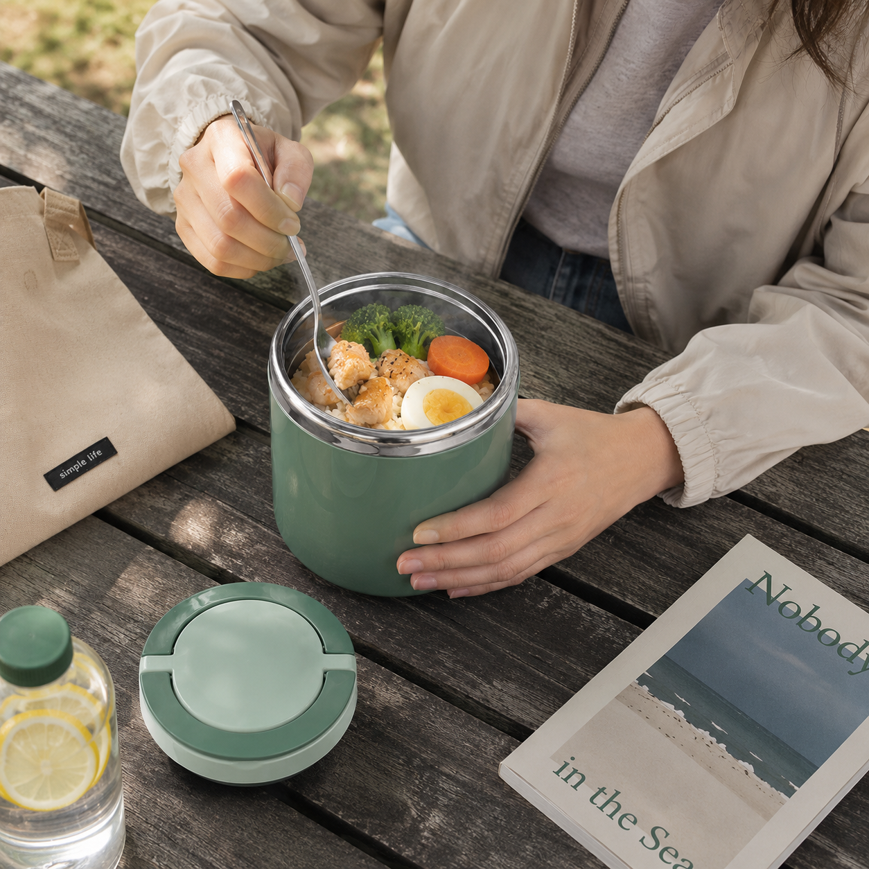 Lunch Box Isotherme Soupe Vert
