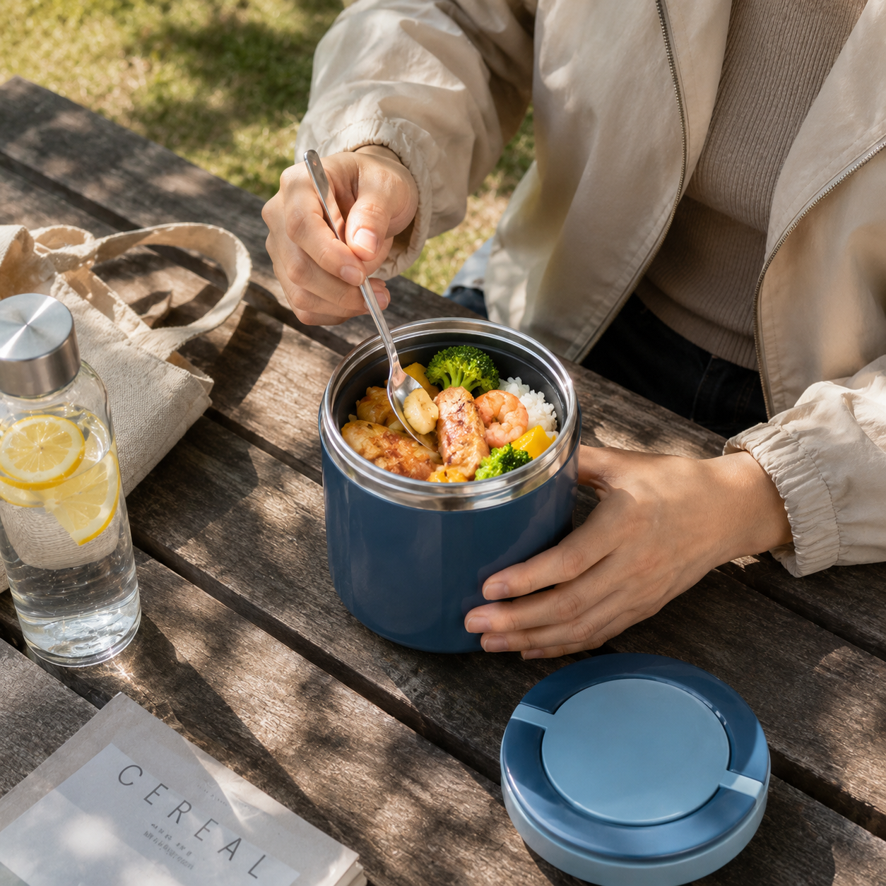 Lunch Box Isotherme Soupe Bleu