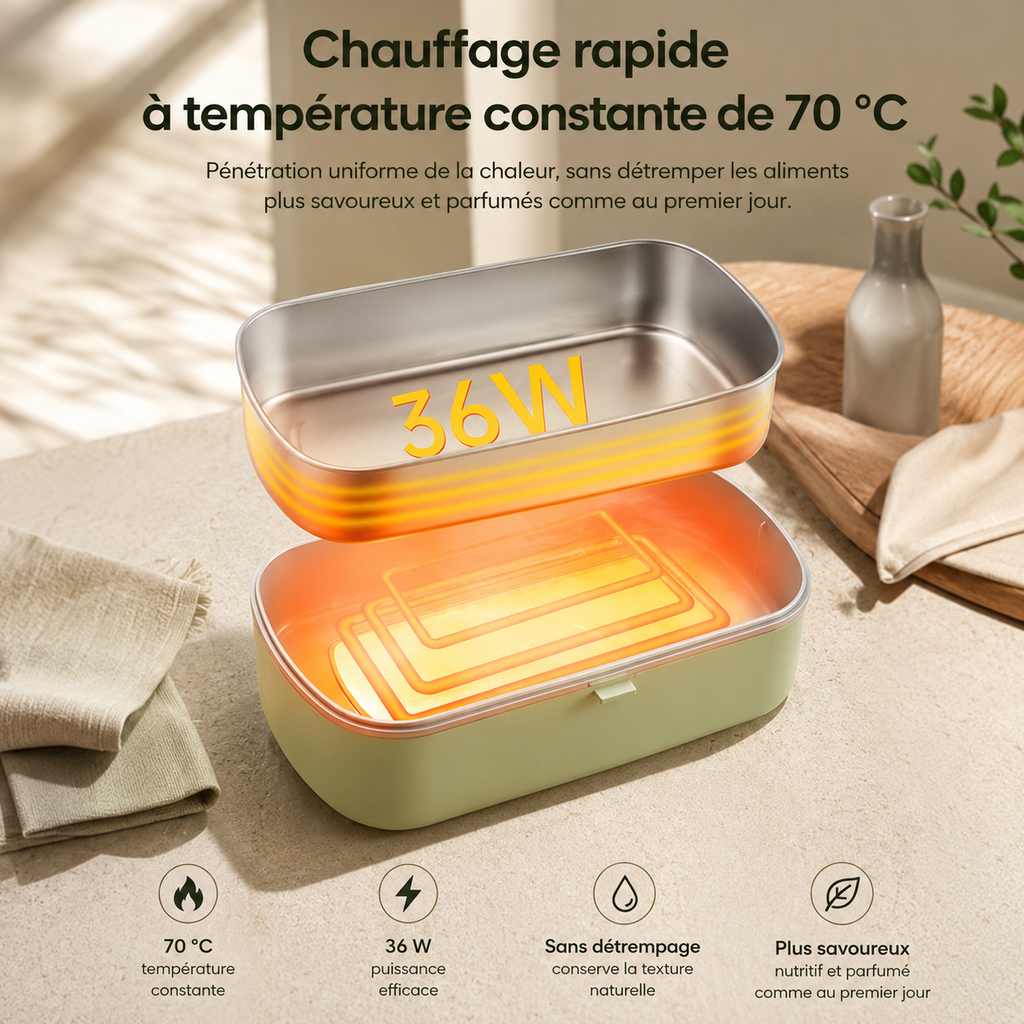 Boîte à Lunch Chauffante Verte